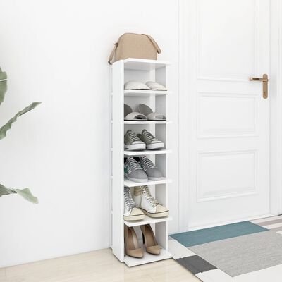 vidaXL Shoe Cabinet White 27.5x27x102 cm Engineered Wood