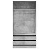 vidaXL Wardrobe Concrete Grey 100x50x200 cm Engineered Wood