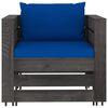 vidaXL 6 Piece Garden Lounge Set with Cushions Grey Impregnated Wood
