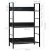 vidaXL 3-Layer Book Shelf Black 60x27.6x90.5 cm Engineered Wood