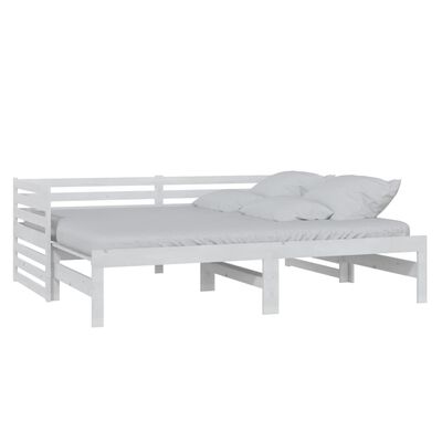 vidaXL Pull-out Day Bed without Mattress White 2x(90x200) cm