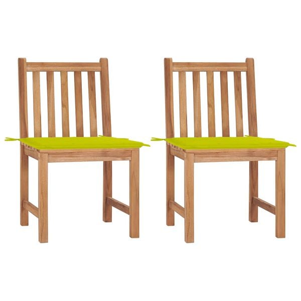 vidaXL Garden Chairs 2 pcs with Cushions Solid Teak Wood