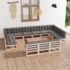 vidaXL 13 Piece Garden Lounge Set with Cushions Solid Pinewood