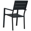 vidaXL Garden Chairs 4 pcs Black HDPE Wood Look