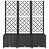 vidaXL Garden Planter with Trellis Black 120x40x136 cm PP