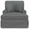 vidaXL Chaise Lounge with Skirt Dark Grey 91 x 157 x 91 cm Fabric