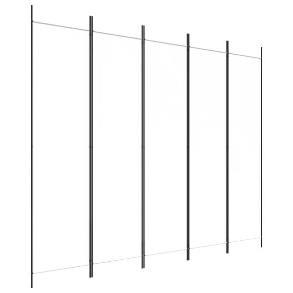 vidaXL 5-Panel Room Divider White 250x200 cm Fabric