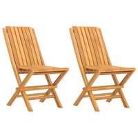 vidaXL Folding Garden Chairs 2 pcs 47x47x89 cm Solid Wood Teak