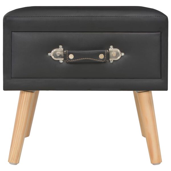 vidaXL Bedside Cabinet Black 40x35x40 cm Faux Leather