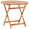 vidaXL Garden Table | Natural Wood | Solid Acacia wood | Small | Foldable