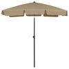 vidaXL Beach Parasol | Taupe | Polyester | Large | Tiltable | Beach Parasol