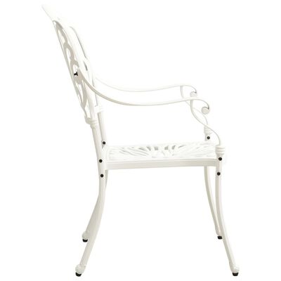 vidaXL Garden Chairs 2 pcs Cast Aluminium White