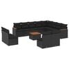 vidaXL 13 Piece Garden Sofa Set with Cushions Black Poly Rattan