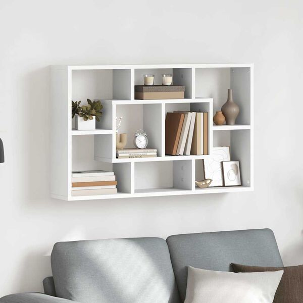 vidaXL Wall Shelf White 85x16x52.5 cm Engineered Wood