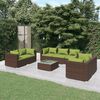 vidaXL 8 Piece Garden Lounge Set with Cushions Poly Rattan Brown