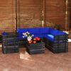vidaXL 7 Piece Garden Pallet Lounge Set with Cushions Solid Pinewood