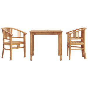 vidaXL 3 Piece Garden Dining Set Solid Wood Teak