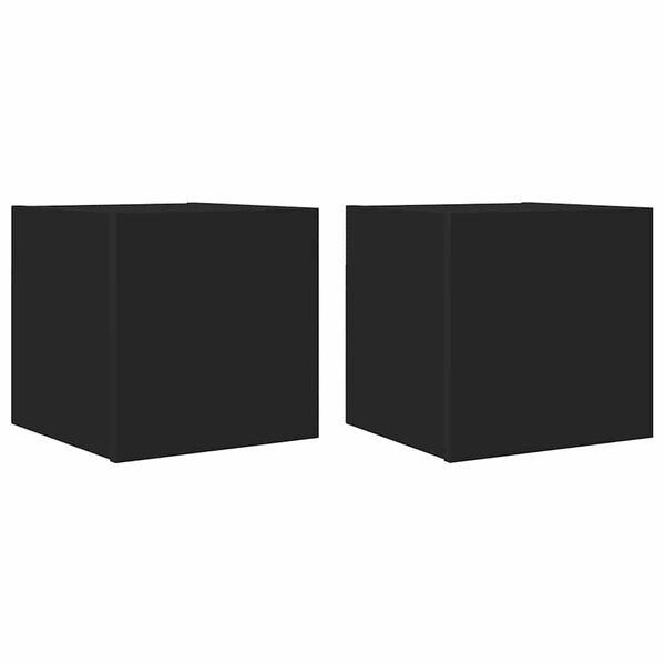 vidaXL Wall Mounted TV Cabinets 2 pcs Black 30.5x30x30 cm