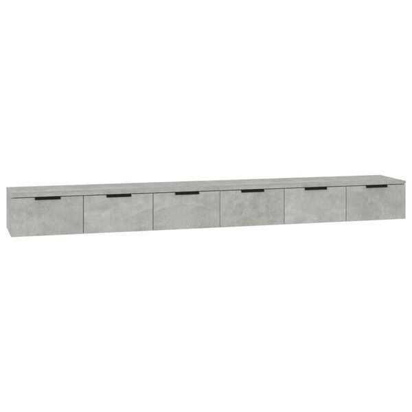 vidaXL Wall Cabinets 2 pcs Concrete Grey 102x30x20 cm Engineered Wood