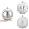 vidaXL Christmas Ball Set XXL 3 pcs Silver &Oslash; 25 cm Plastic