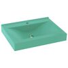 vidaXL Luxury Basin with Faucet Hole Matt Light Green 60x46 cm Ceramic