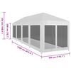 vidaXL Party Tent with 10 Mesh Sidewalls 12x3 m