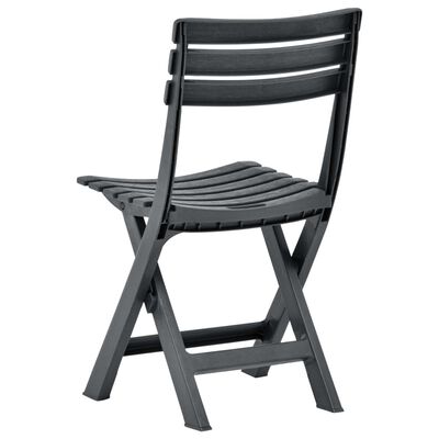 vidaXL Folding Garden Chairs 2 pcs Plastic Anthracite