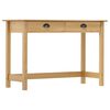 vidaXL Console Table "Hill" with 2 Drawers 110x45x74 cm Solid Pine Wood