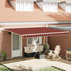 vidaXL Retractable Awning Manual Orange and Brown 450 x 300 cm