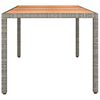 vidaXL Garden Table with Wooden Top Grey Poly Rattan&Solid Wood Acacia