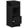 vidaXL Bedside Cabinet with Drawer Black 25x31x66 cm