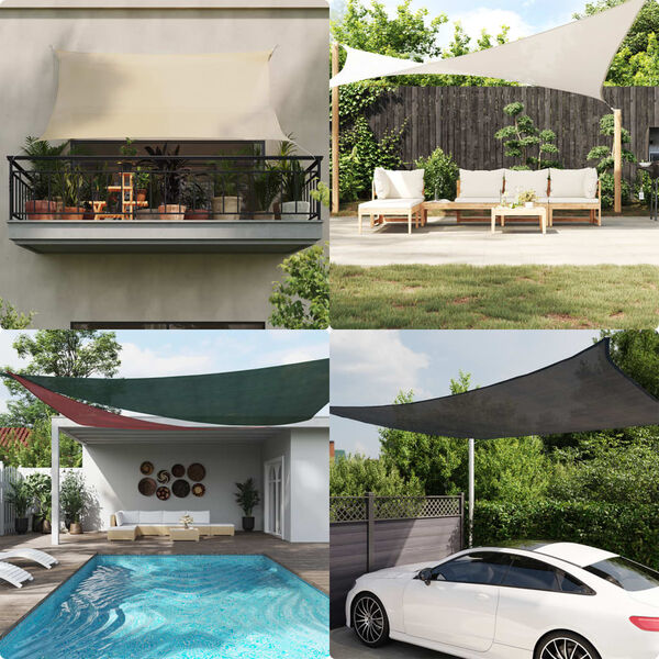 vidaXL Sunshade Sail 160 g/m² Cream 4x4 m HDPE