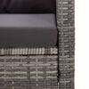 vidaXL 2-Seater Garden Sofa with Cushions Grey 124 cm Poly Rattan