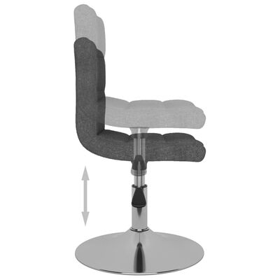 vidaXL Swivel Dining Chairs 2 pcs Dark Grey Fabric