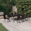 vidaXL 9 Piece Garden Dining Set Brown and Black