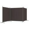 vidaXL 3-Panel Room Divider Brown 525x180 cm Fabric