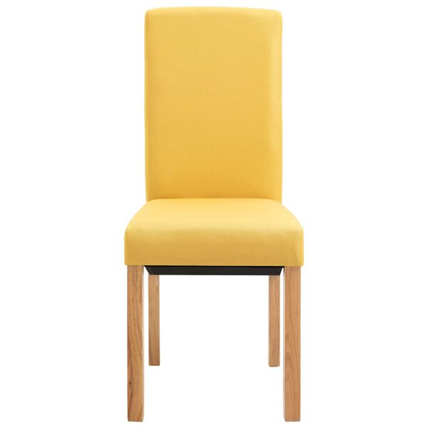 vidaXL Dining Chairs 4 pcs Yellow Fabric