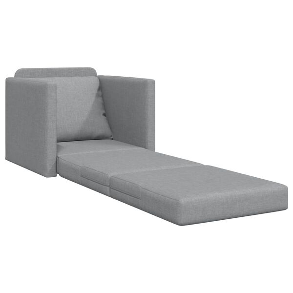 vidaXL Floor Sofa Bed 2-in-1 Light Grey 112x174x55 cm Fabric