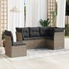 vidaXL 5 Piece Garden Sofa Set with Cushions Grey Poly Rattan