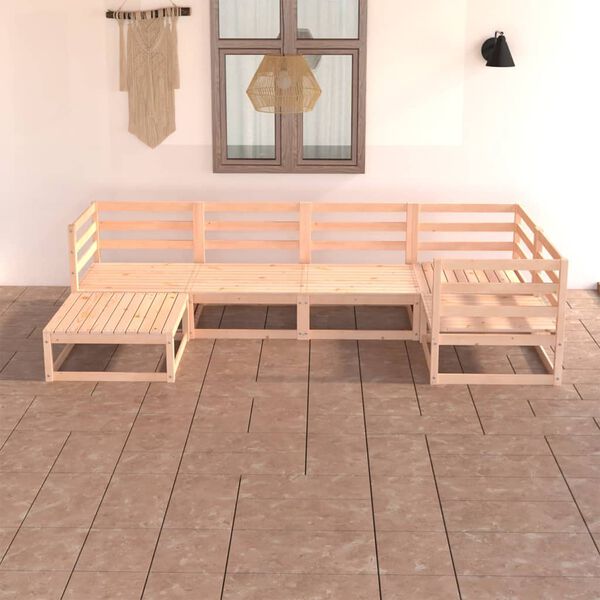 vidaXL 6 Piece Garden Lounge Set Solid Pinewood