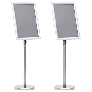 vidaXL Poster Stands 2 pcs Silver 45 x 32.7 x 108 cm Aluminium