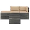 vidaXL 4 Piece Garden Pallet Lounge Set with Cushions Solid Pinewood