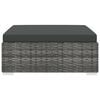 vidaXL Sectional Footrest 1 pc with Cushion Poly Rattan Grey