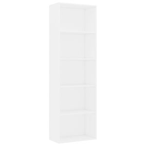 vidaXL 5-Tier Book Cabinet White 60x30x189 cm Engineered Wood
