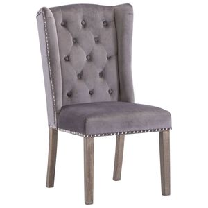 vidaXL Dining Chair Grey Velvet