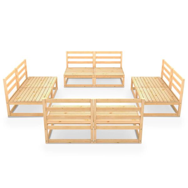 vidaXL 8 Piece Garden Lounge Set Solid Wood Pine