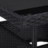 vidaXL Outdoor Dining Table Black Poly Rattan and Glass