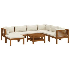 vidaXL Garden Lounge Set | Cream, Natural Wood