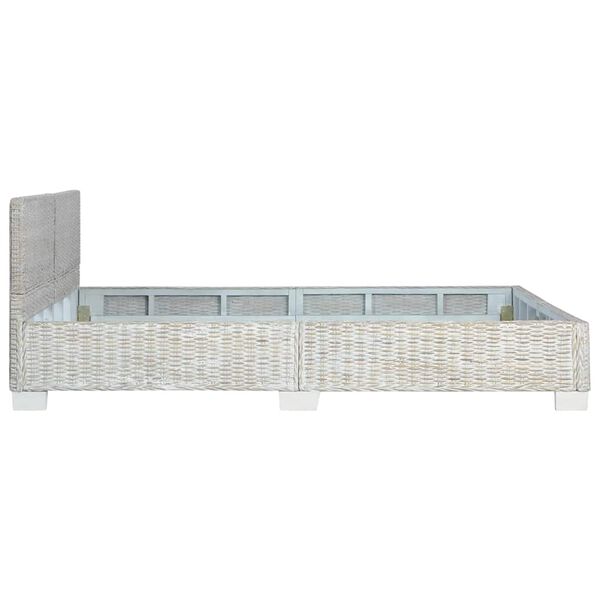 vidaXL Bed Frame without Mattress Grey Natural Rattan 160x200 cm