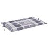 vidaXL Sun Lounger Cushion Grey Check Pattern 186x58x4cm Oxford Fabric